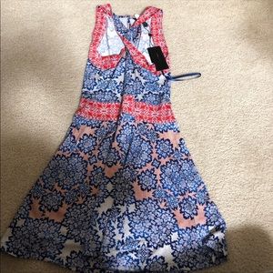 bcbgmaxazria summertime dress , blue and red